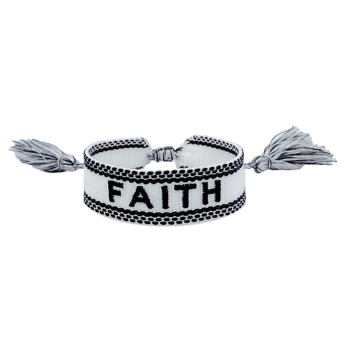 FAITH Friendship Bracelet- White