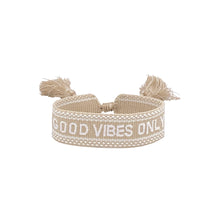 Load image into Gallery viewer, GOOD VIBES Friendship Bracelet-Cream
